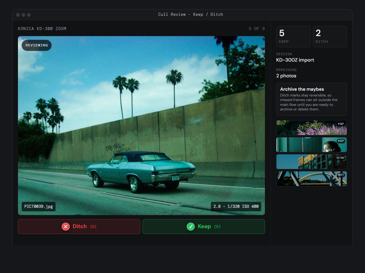 Keep or ditch mockup screenshot