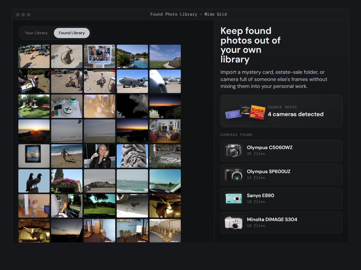 Found photos mockup screenshot