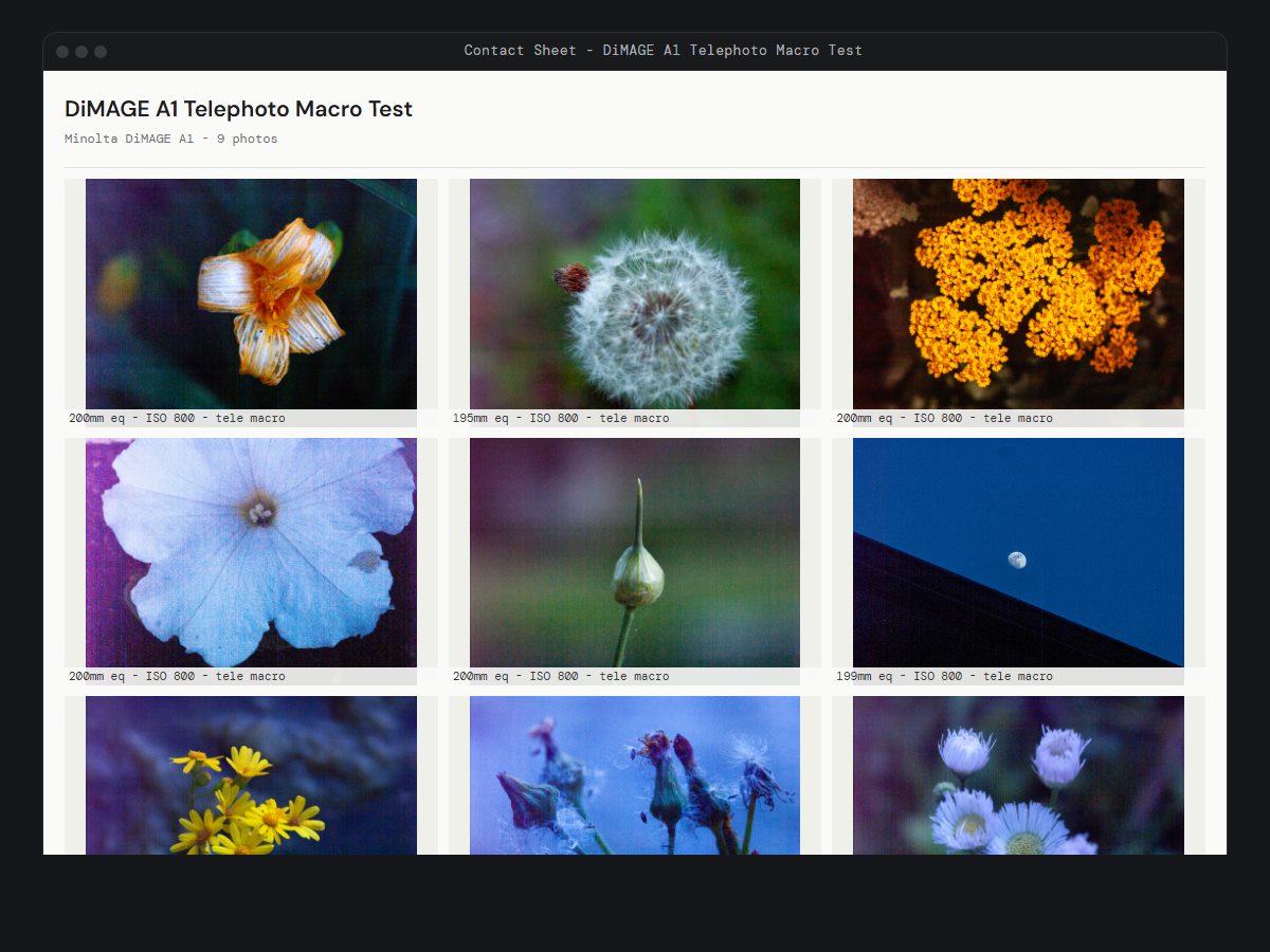 Contact sheets mockup screenshot